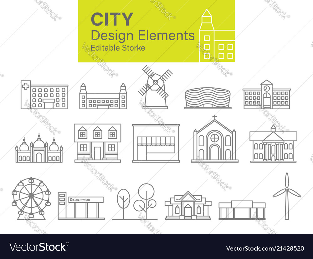 City Design Elements Royalty Free Vector Image