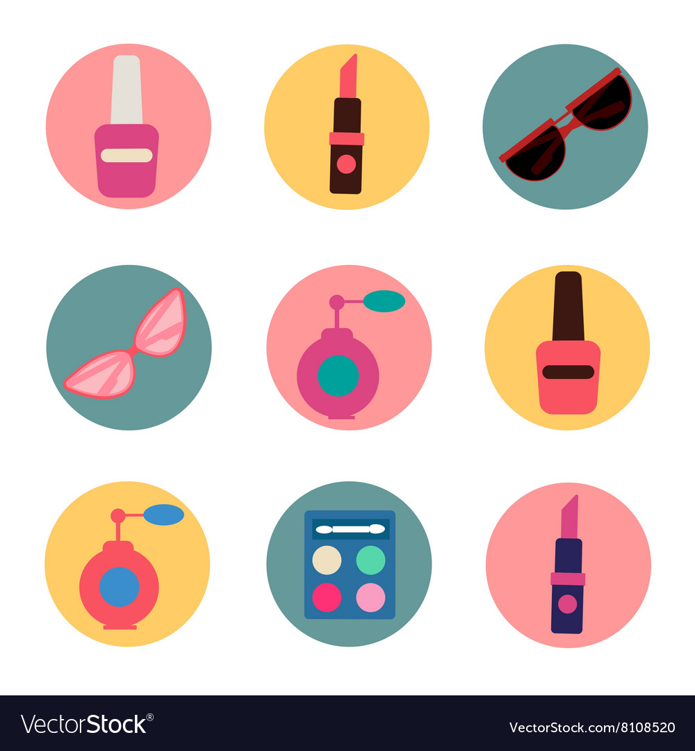 Cosmetics Set Icons Set Cosmetology Fashion Vector Image