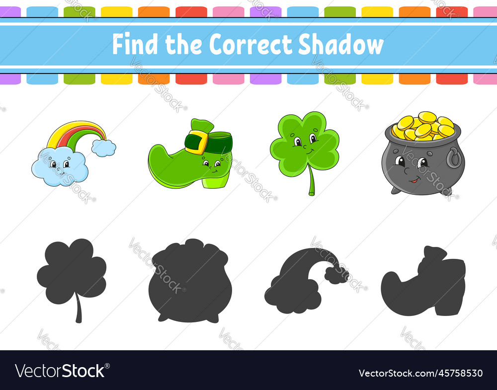 Find The Correct Shadow Education Developing Vector Image