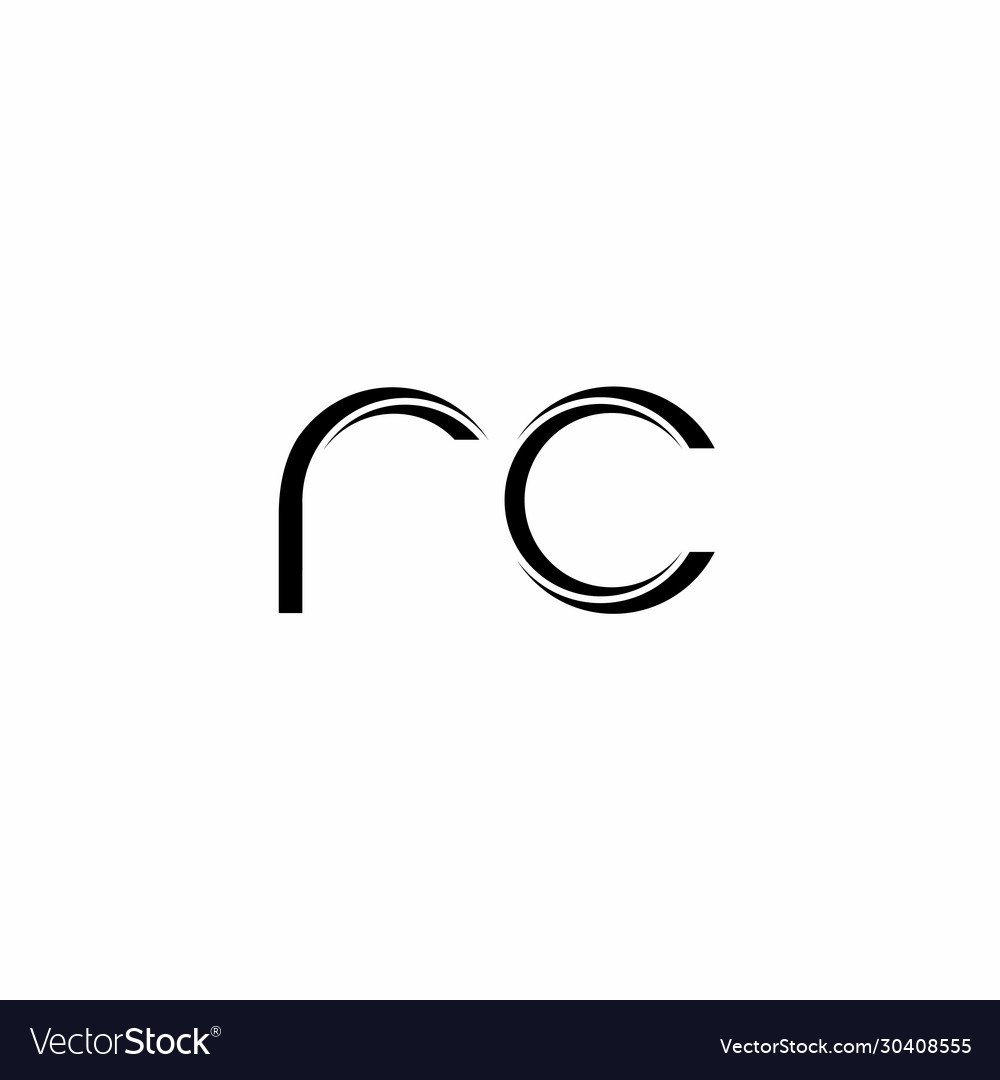 Rc Logo Monogram With Slice Rounded Modern Design Vector Image