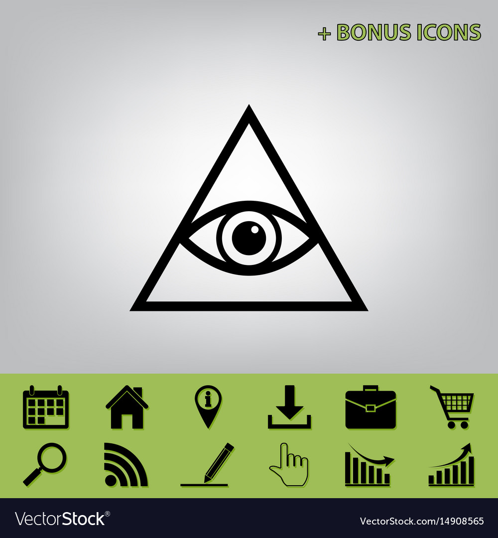 All Seeing Eye Pyramid Symbol Freemason Royalty Free Vector