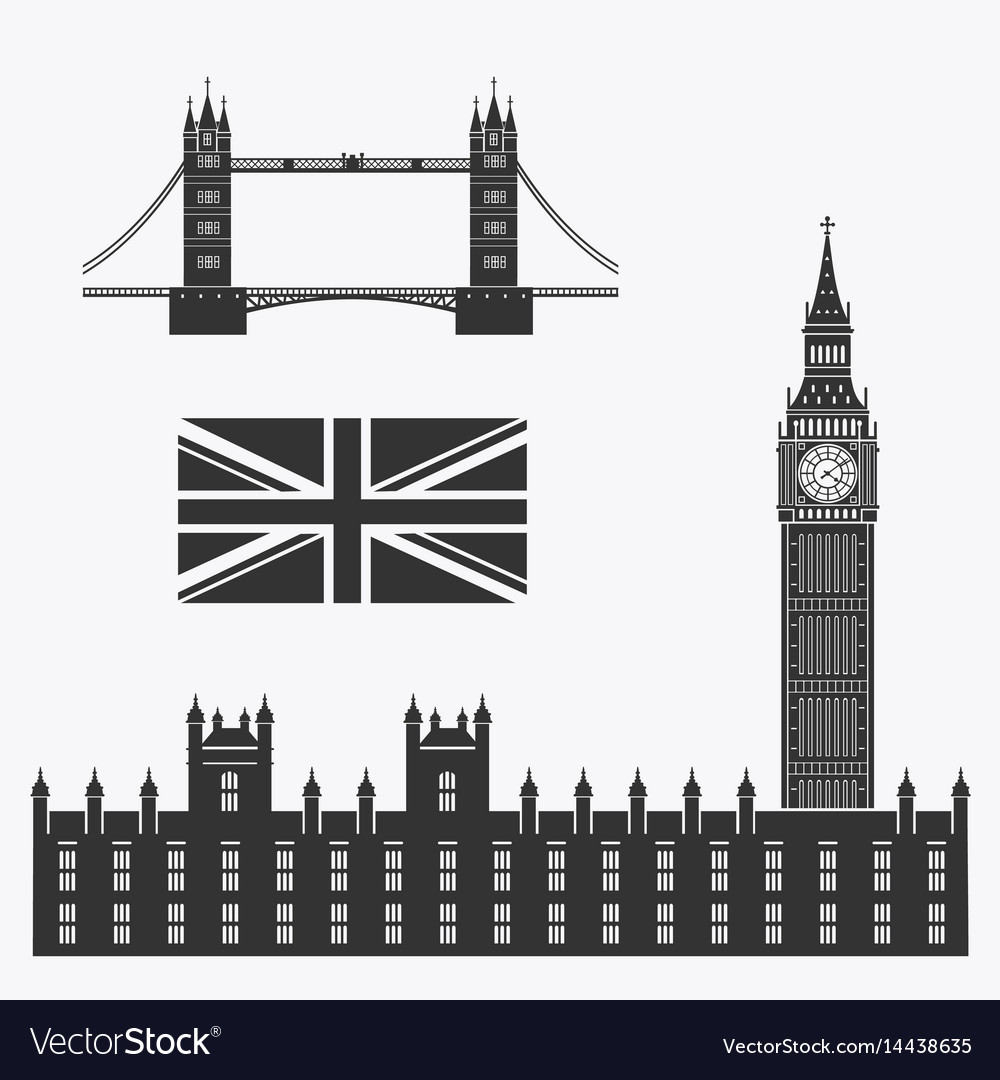 Set Symbols Great Britain Royalty Free Vector Image