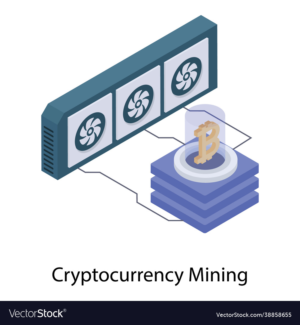 Cryptocurrency Mining Royalty Free Vector Image