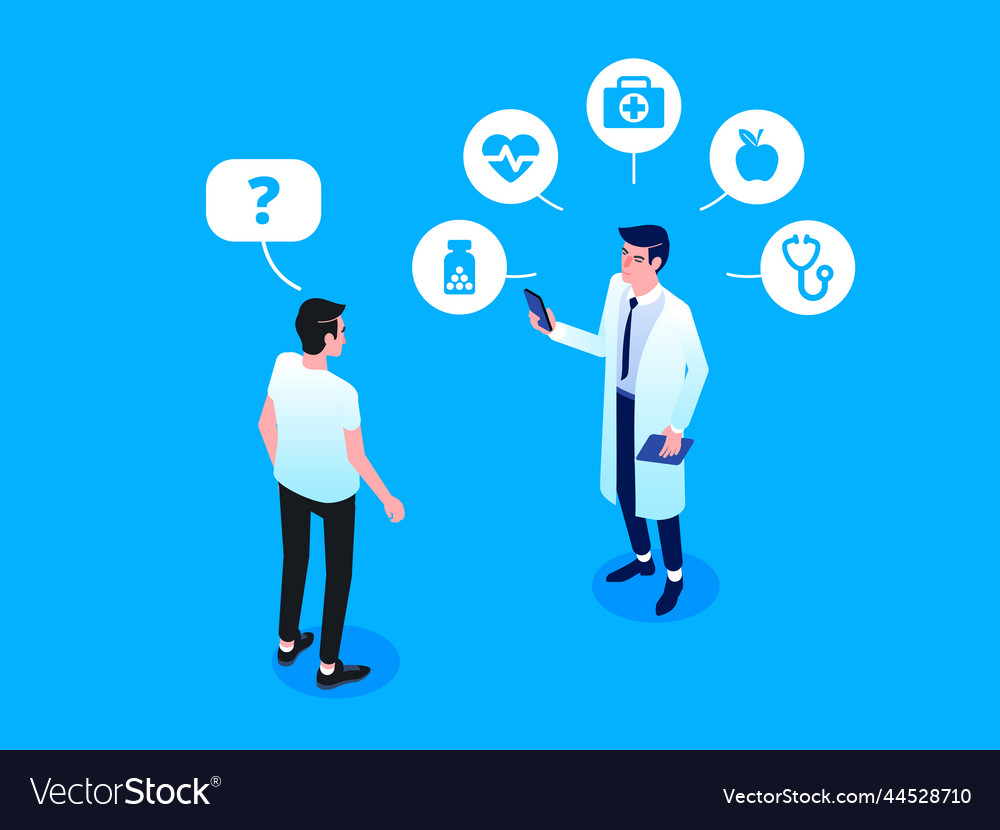 Healthcare And Innovative Technology Isometric Vector Image