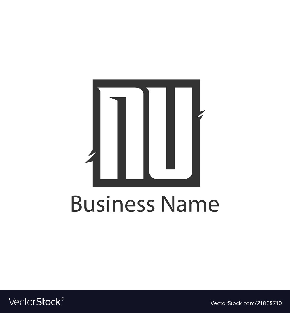 Initial Letter Nu Logo Template Design Royalty Free Vector