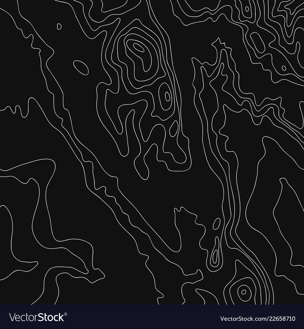 Topographic Map White Line On Black Royalty Free Vector