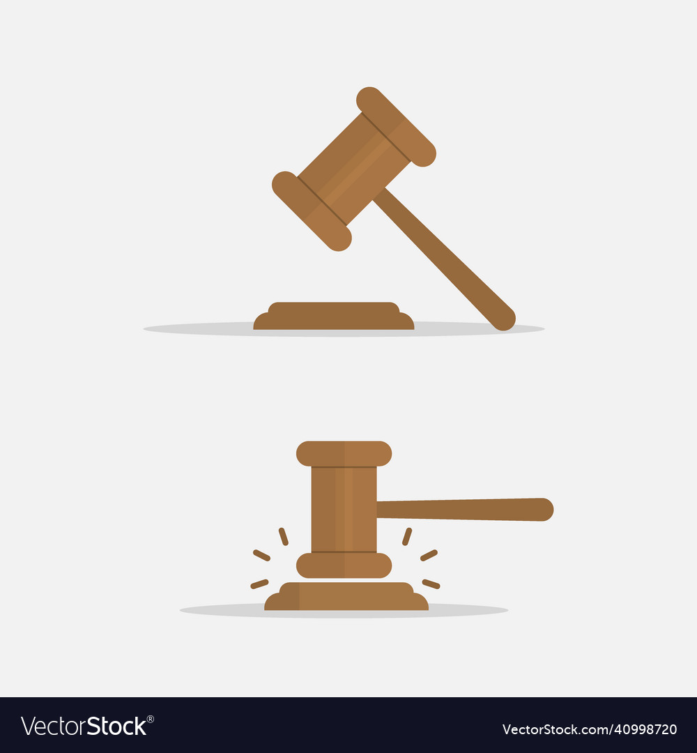 Judges Gavel Hammer For Adjudication Royalty Free Vector