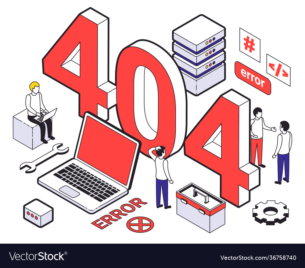 Colored Web Hosting Isometric Composition Vector Image