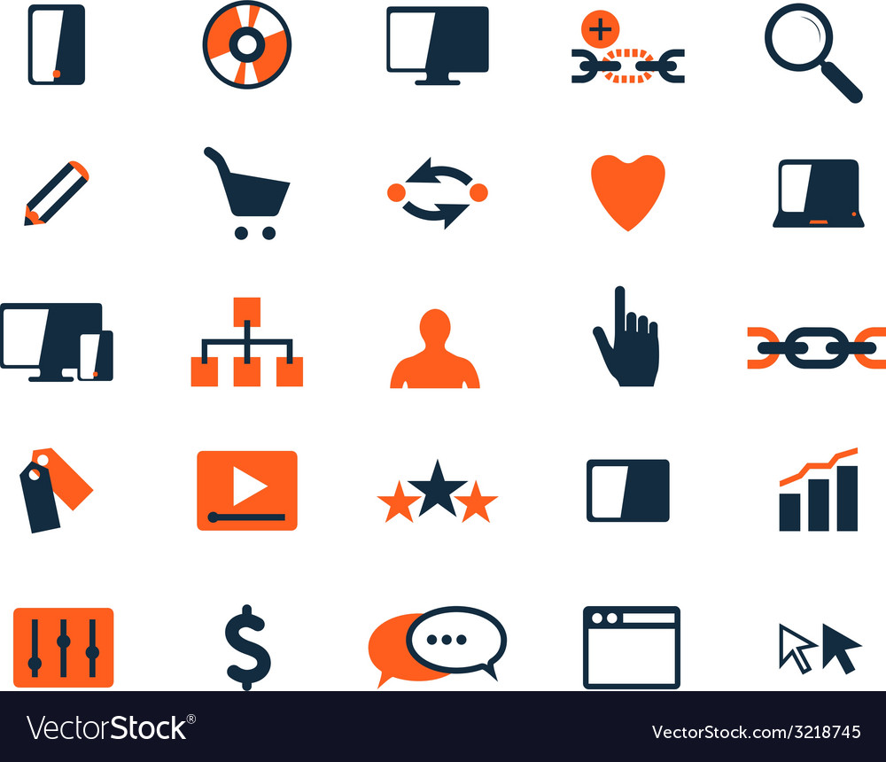 Business Icon Set Software And Web Development Vector Image