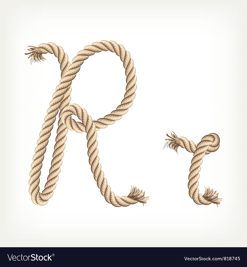 Rope Alphabet Letter R Royalty Free Vector Image