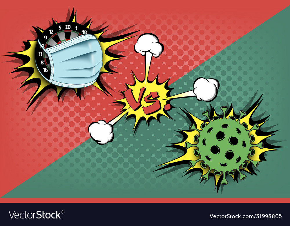 Darts Vs Coronavirus Covid Royalty Free Vector Image