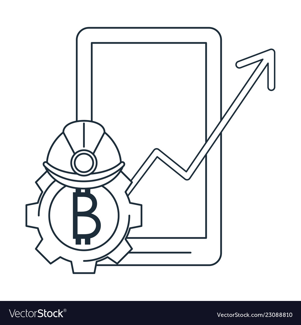 Bitcoin Mining And Investment Black White Vector Image