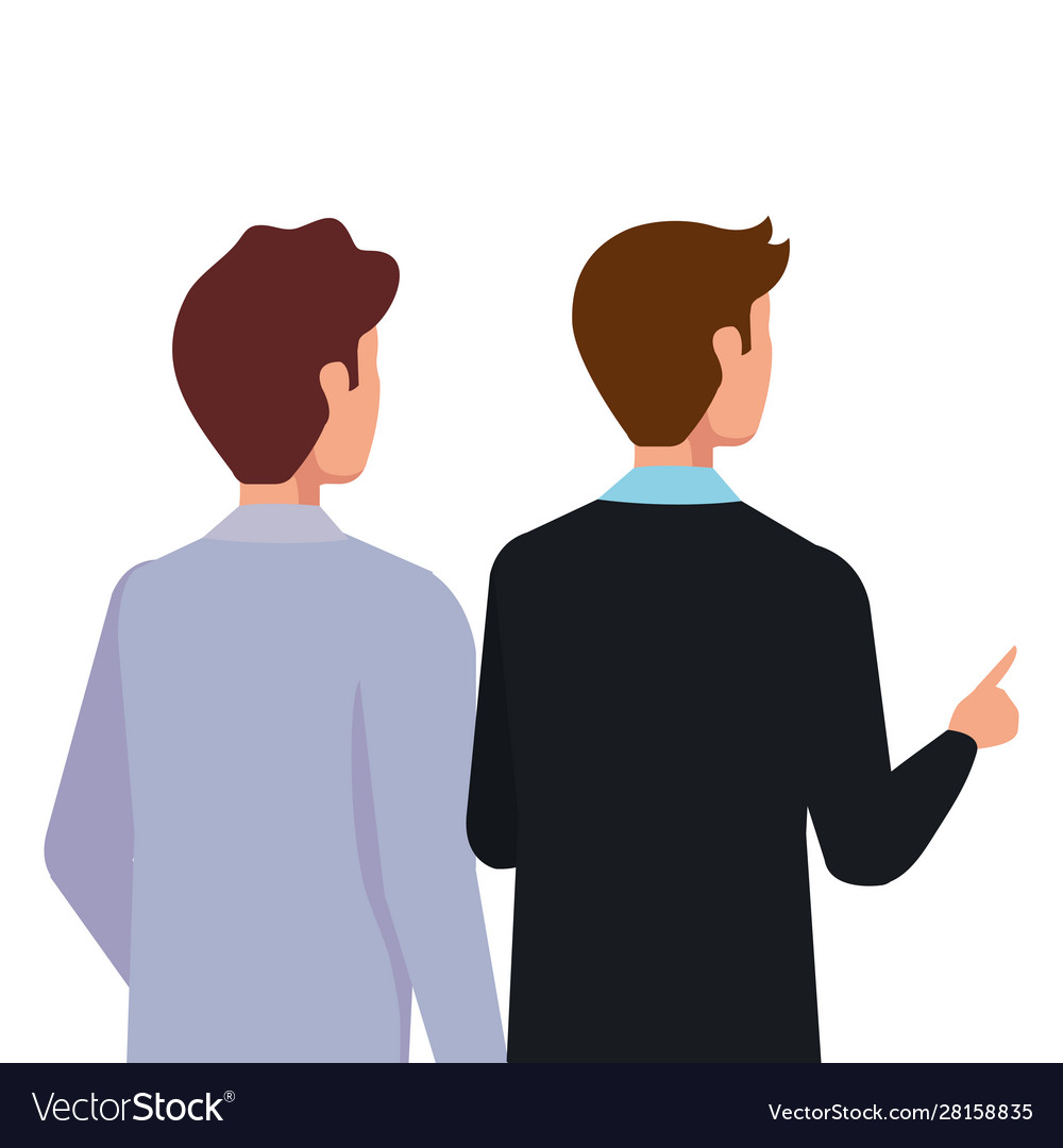 Back Businessmen Elegant Avatar Character Icon Vector Image