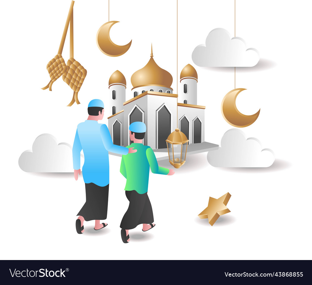 Quran At The Door Of Mosque Ramadan Karim Vector Image