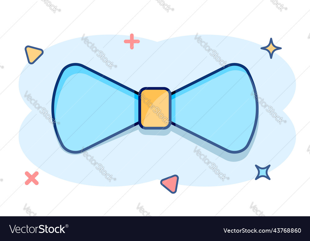 Cartoon Bow Tie Icon In Comic Style Necktie Sign Vector Image