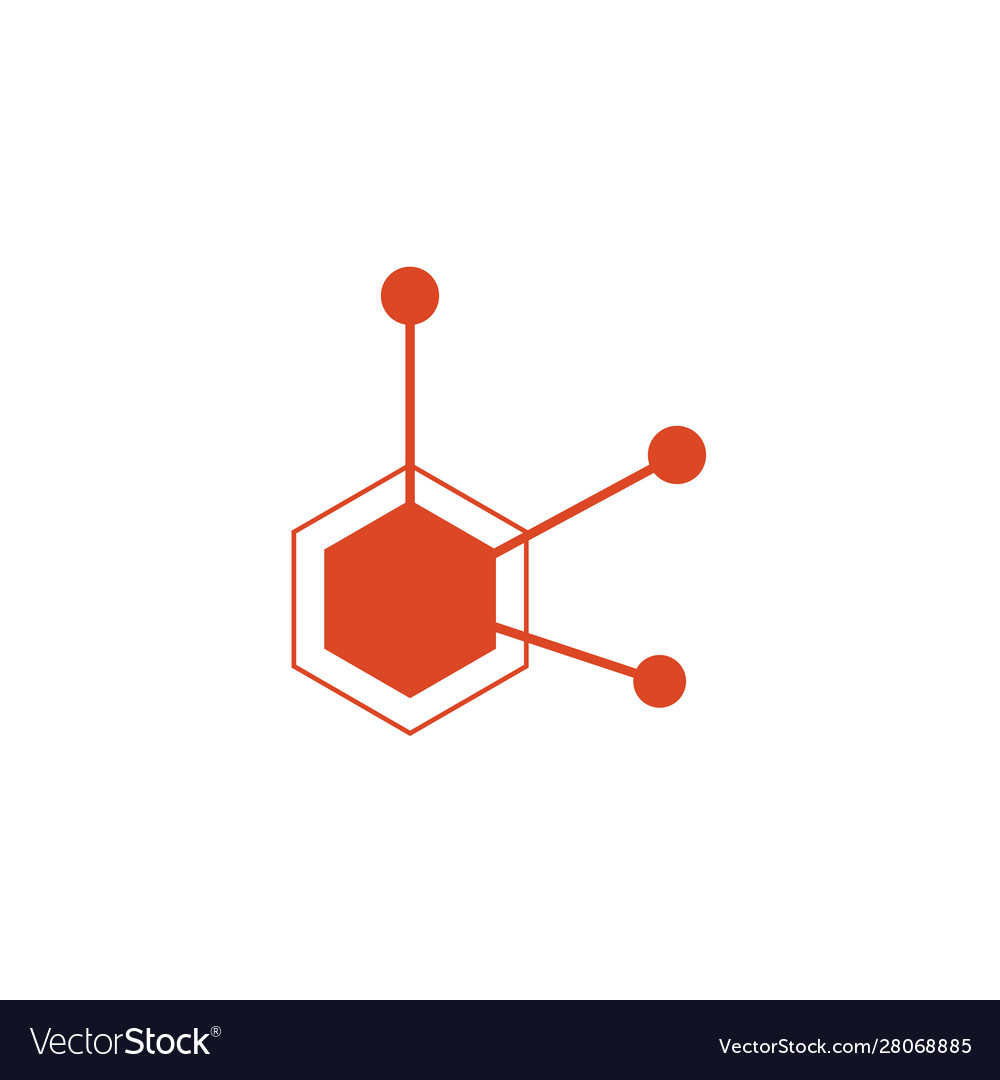 Structure Molecular Flat Style Icon Royalty Free Vector