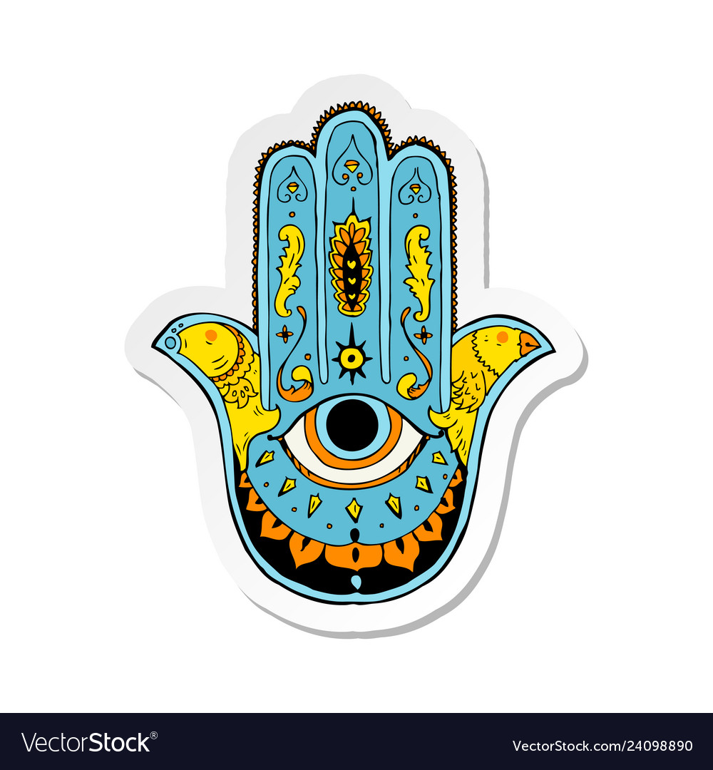 Sticker Of A Cartoon Hamza Royalty Free Vector Image