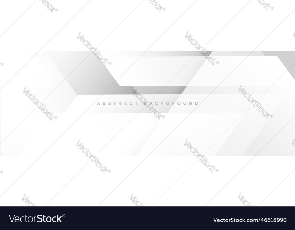 White And Grey Modern Abstract Wide Banner Vector Image