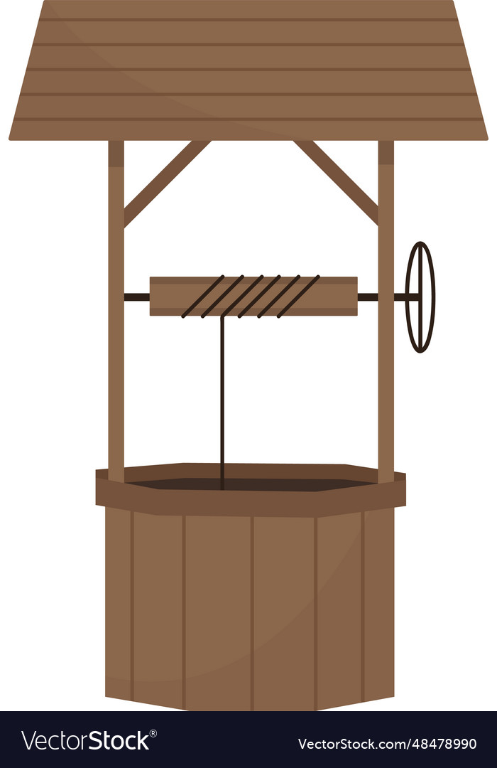 Wooden Water Well Royalty Free Vector Image VectorStock