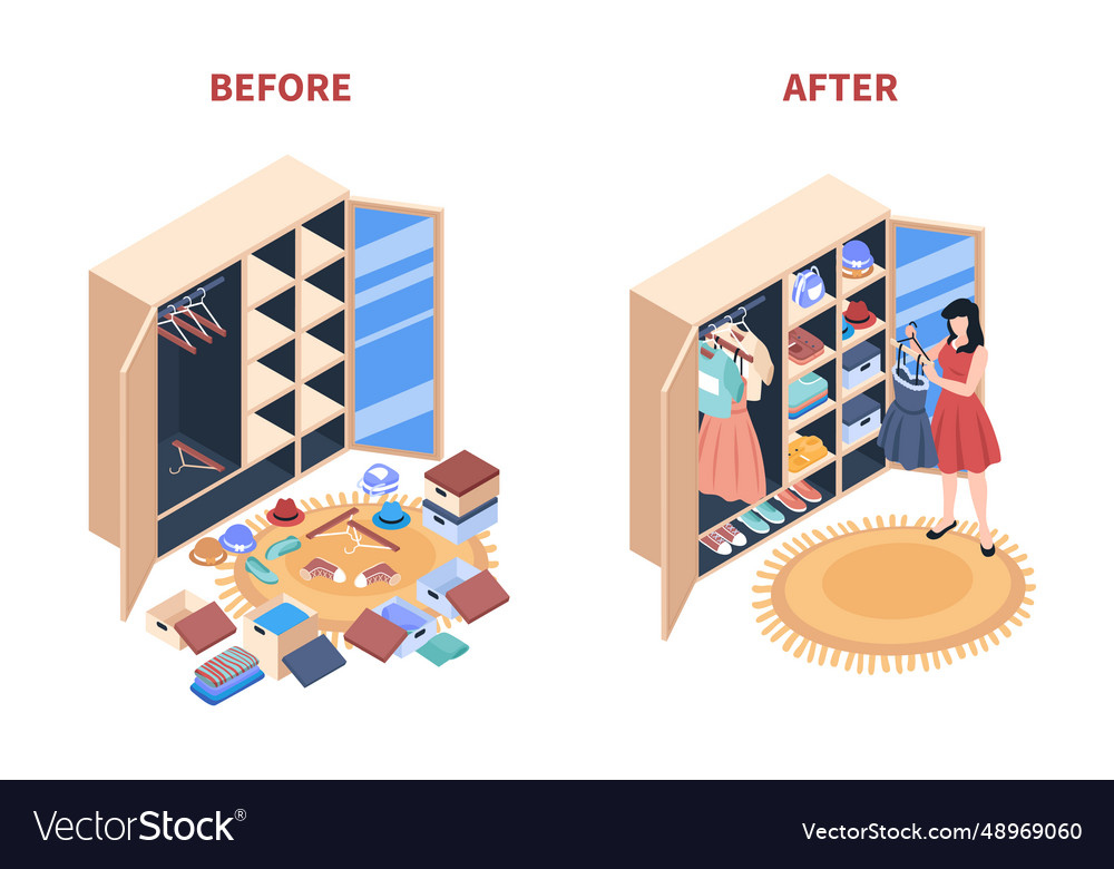 Wardrobe Isometric Concept Royalty Free Vector Image