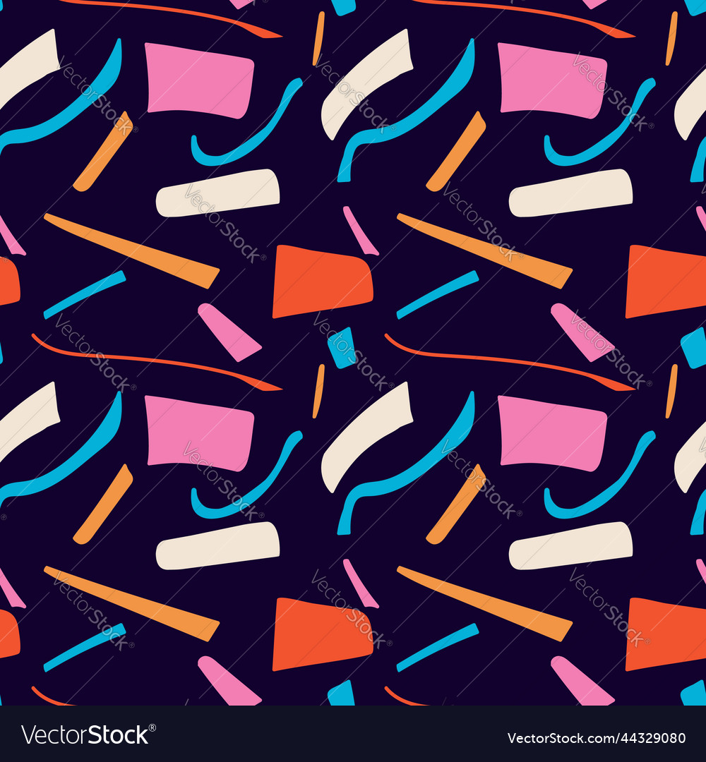 A Set Of Seamless Patterns With Geometric Shapes Vector Image