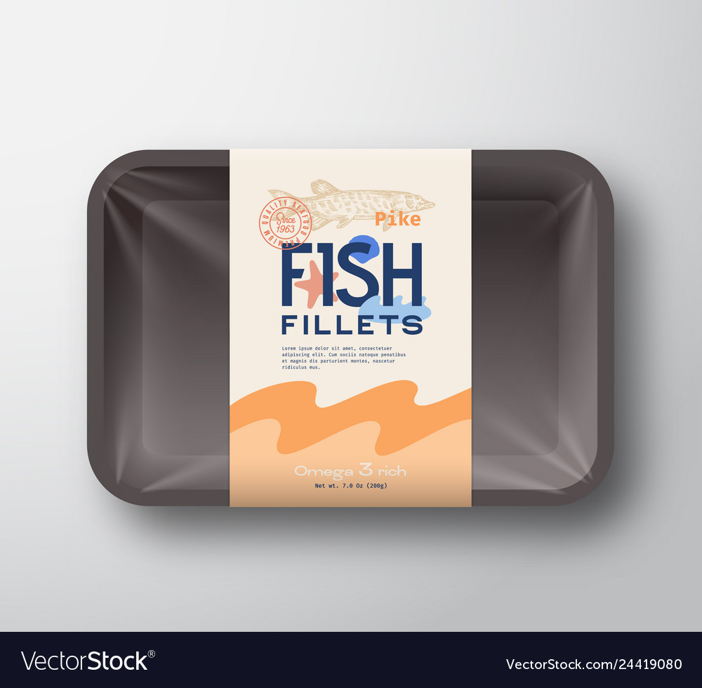 Fish Fillets Pack Abstract Plastic Royalty Free Vector Image