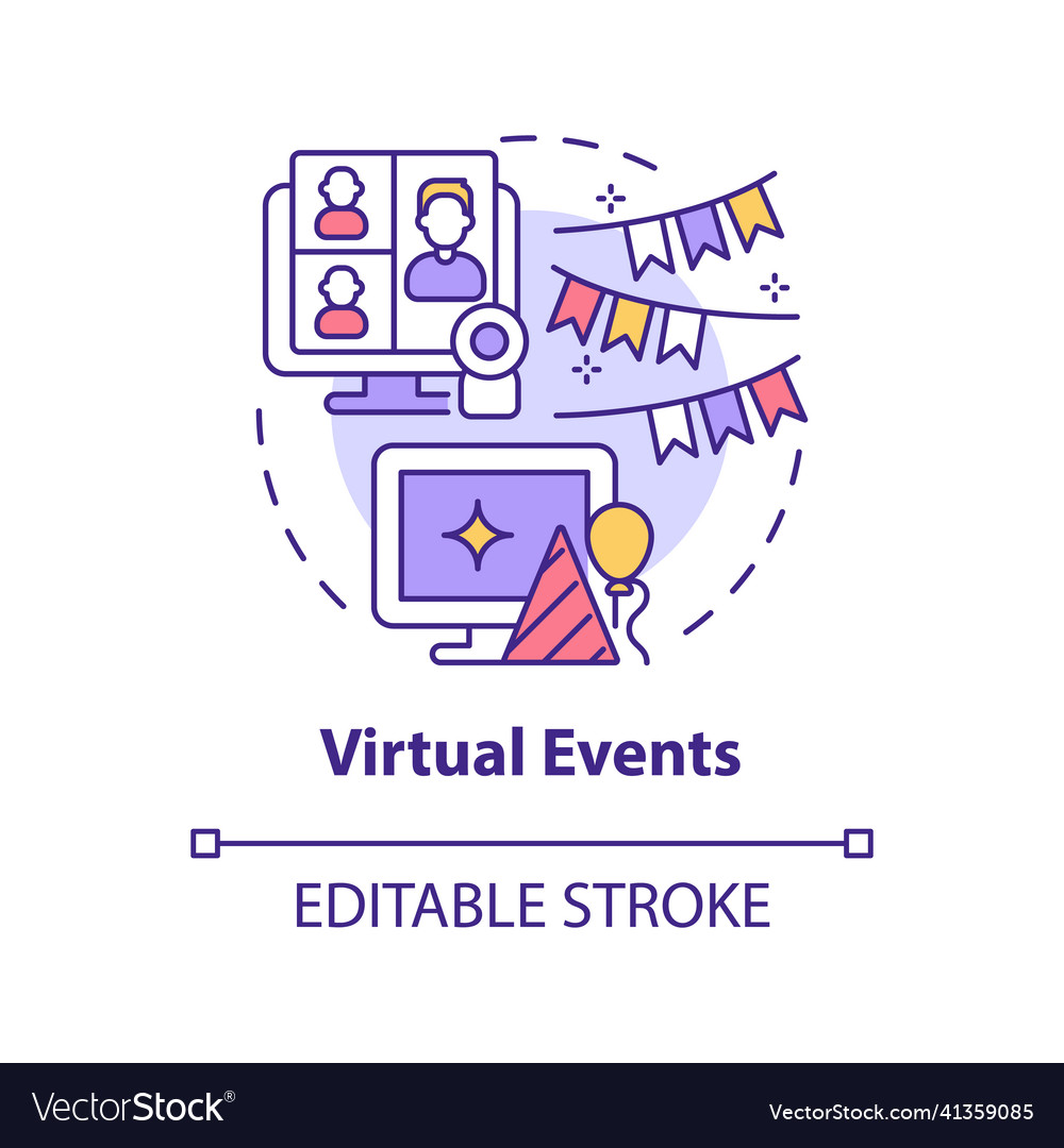 Virtual Events Concept Icon Royalty Free Vector Image