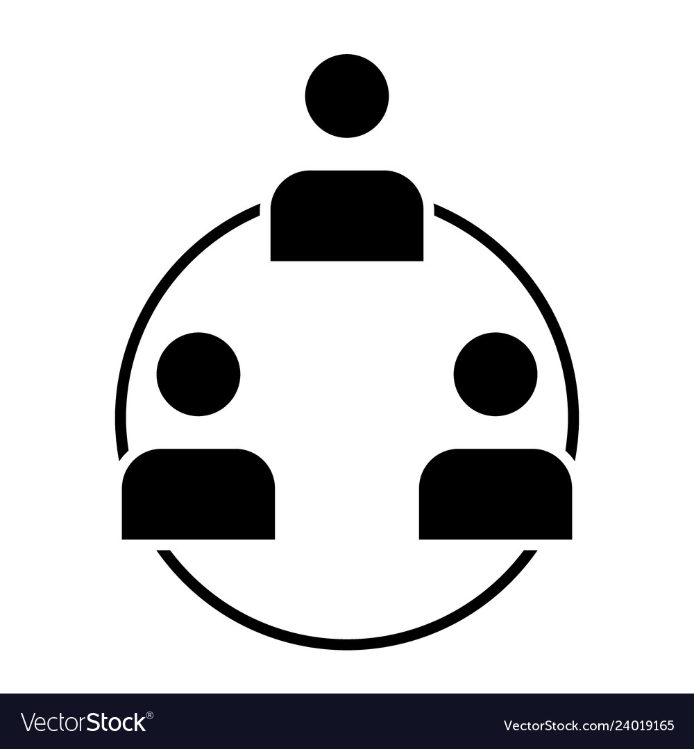 Teamwork Solid Icon Group Work Royalty Free Vector Image