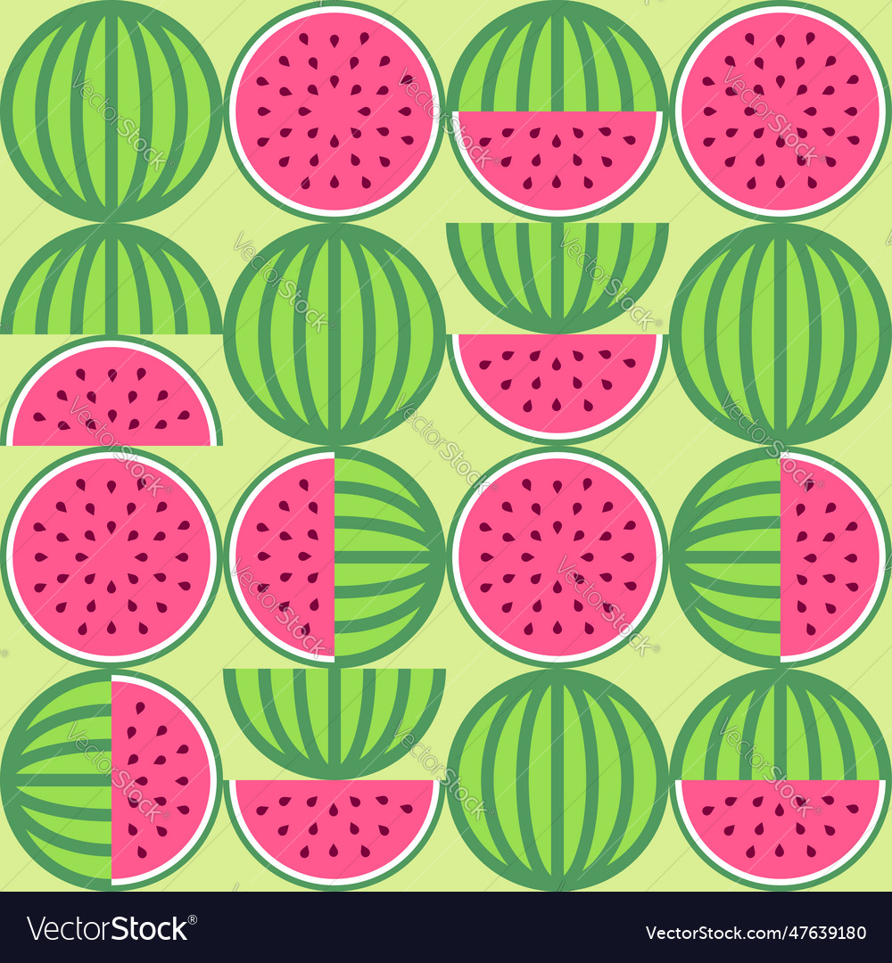 Watermelon Modern Geometric Seamless Pattern Vector Image