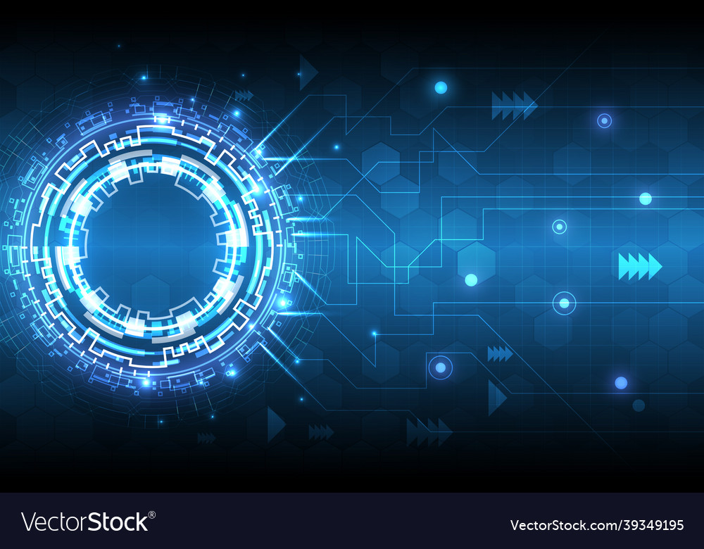 Futuristic Sci Fi Glowing Hud Circle Element Vector Image