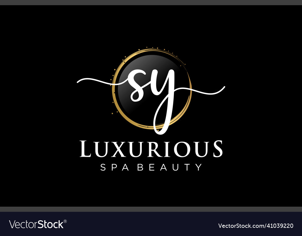 Initial Sy Feminine Logo Usable Royalty Free Vector Image