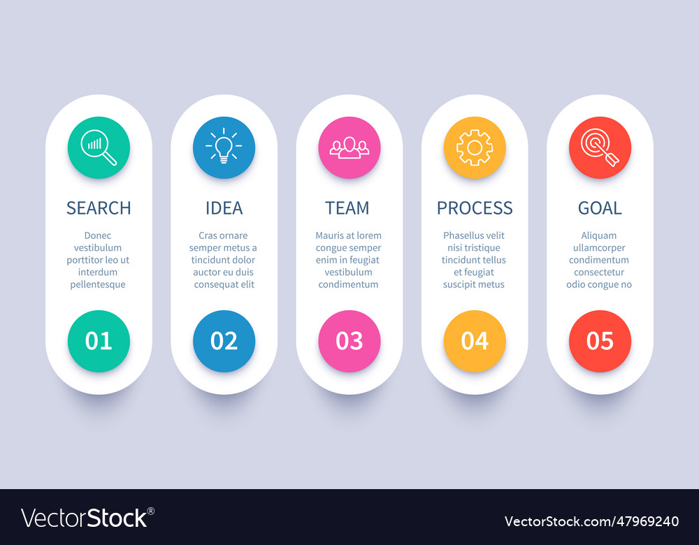 Process Steps Infographic Chart Business Strategy Vector Image