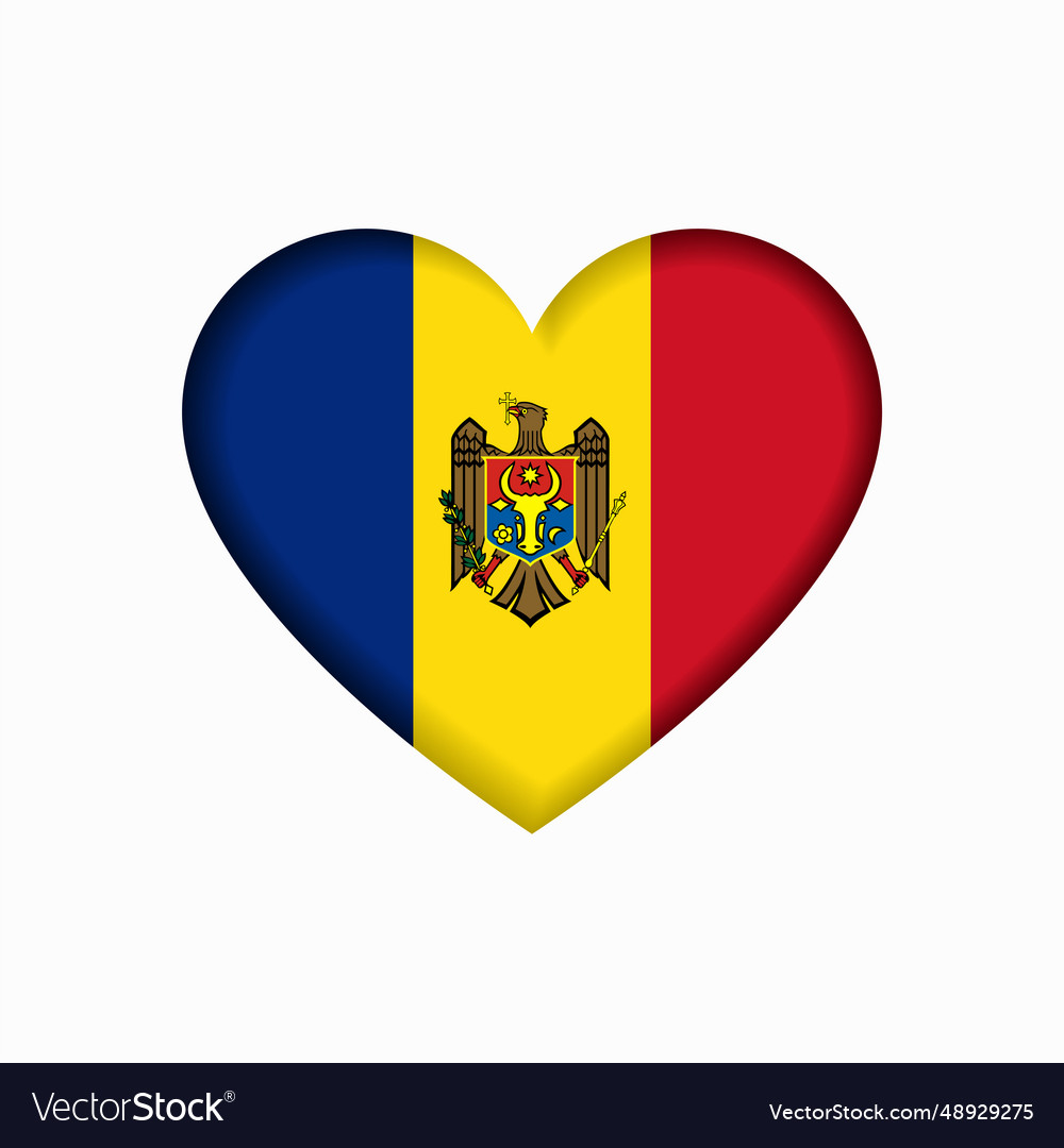 Moldovan Flag Heart Shaped Sign Royalty Free Vector Image