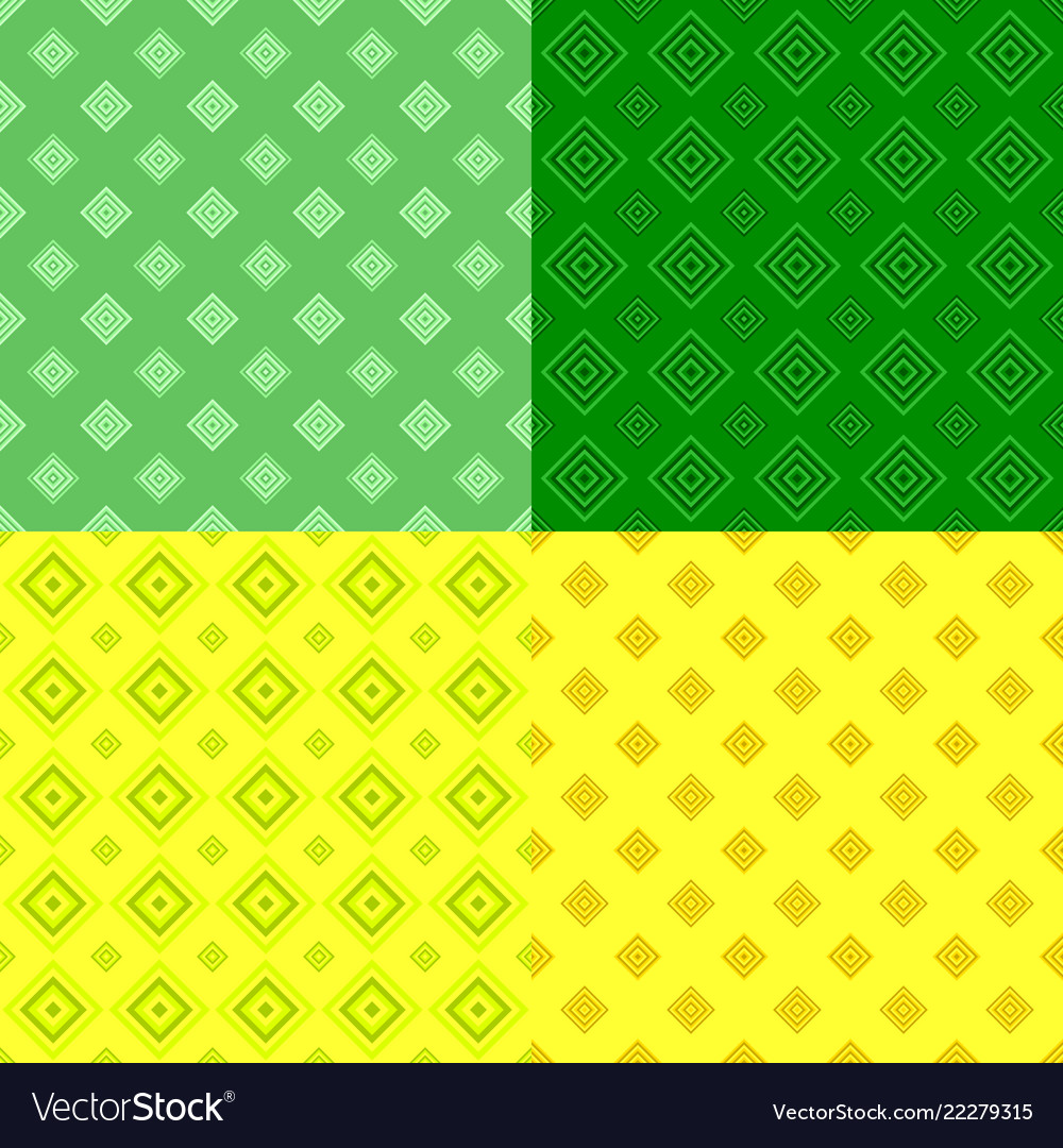 Seamless Geometric Square Pattern Background Set Vector Image