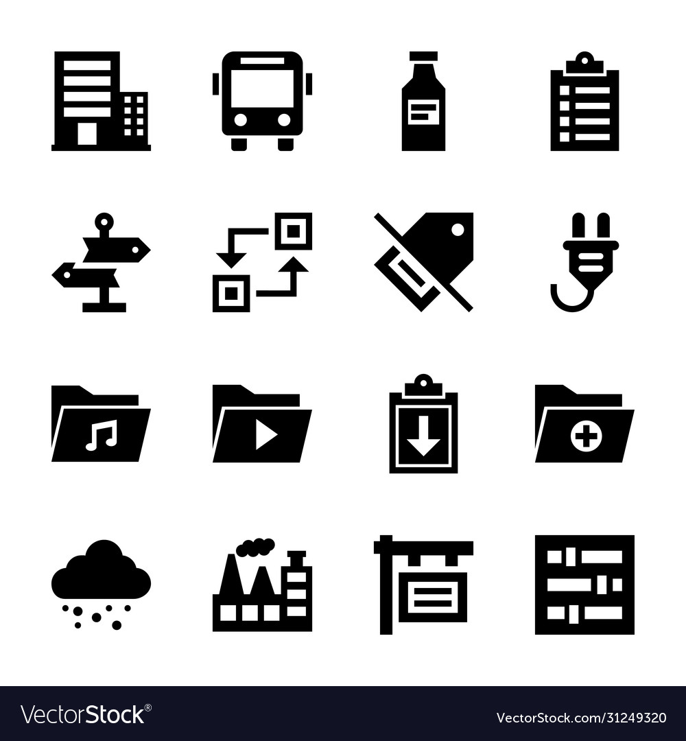 User Interface Glyph Set Royalty Free Vector Image