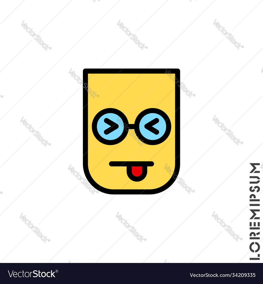 Squinting Face With Tongue Color Icon Style Sign Vector Image