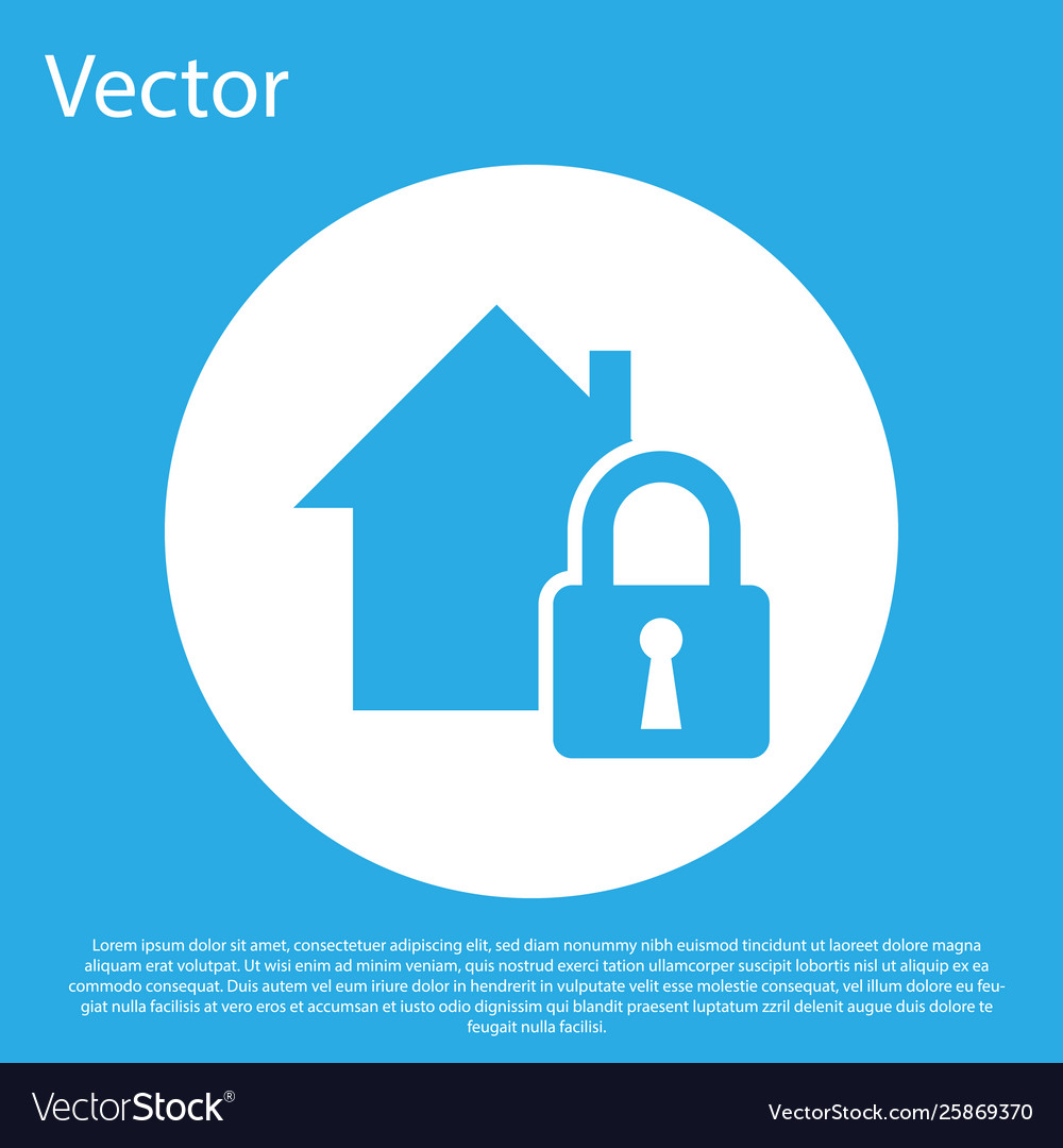 Blue House Under Protection Icon Isolated On Vector Image