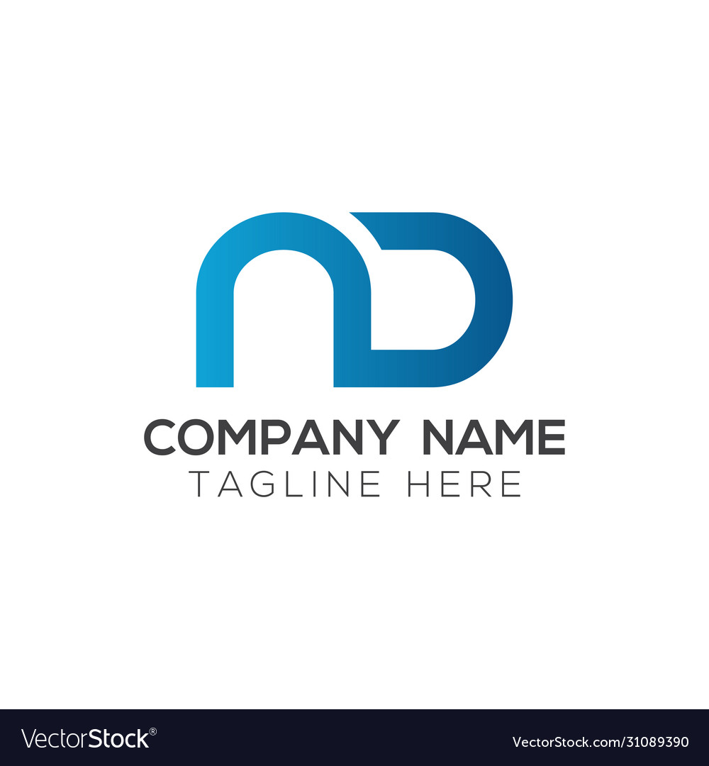 Initial Letter Nd Logo Design Template Creative Vector Image