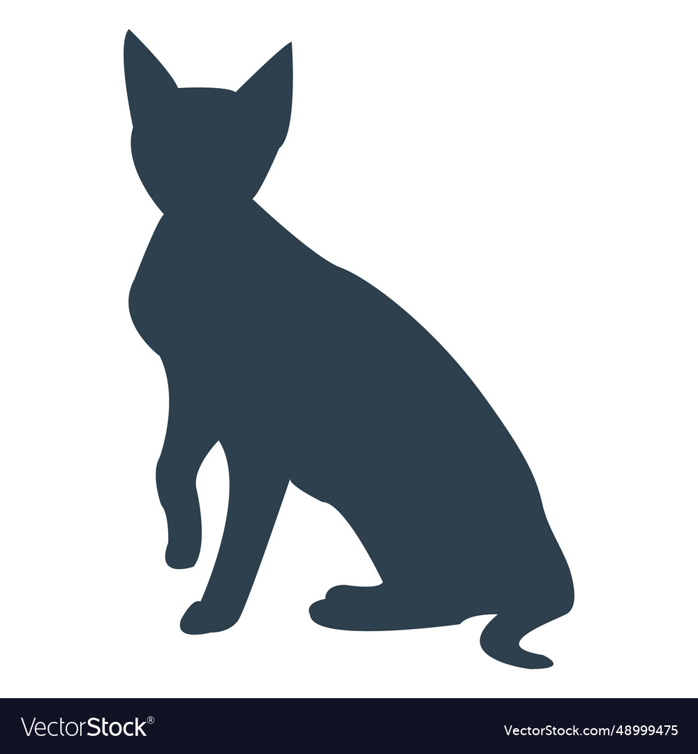 Siamesse Cat Sitting Silhouette Royalty Free Vector Image