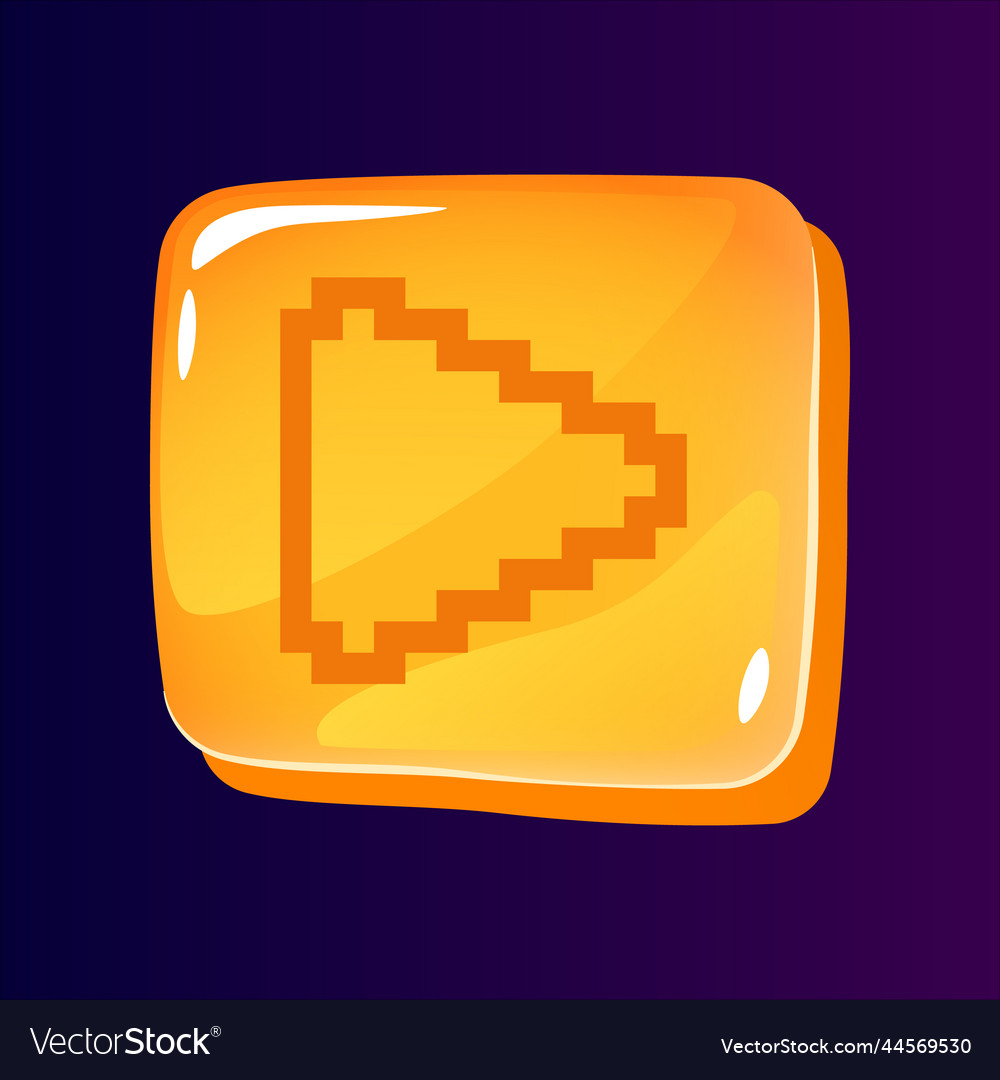 Play Glossy Ui Button With Pixelated Icon Vector Image