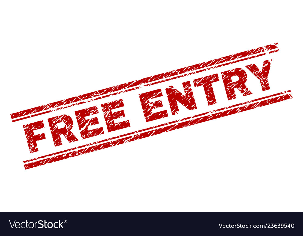 Scratched Textured Free Entry Stamp Seal Vector Image