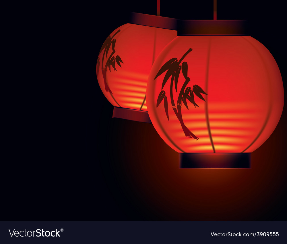 Asian paper good luck flying lanterns