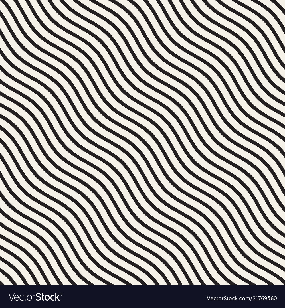 Seamless Black And White Hand Drawn Wavy Lines Vector Image