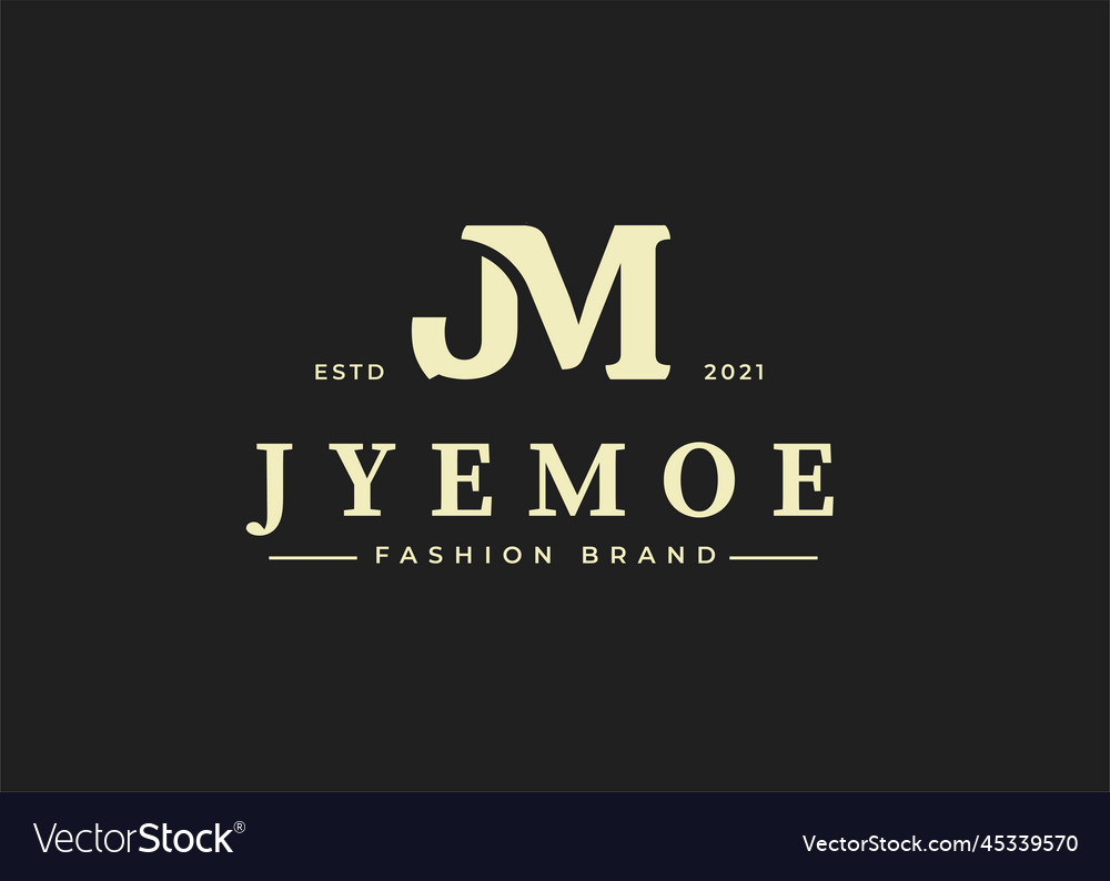 Initial J M Letter Logo Design Template Royalty Free Vector