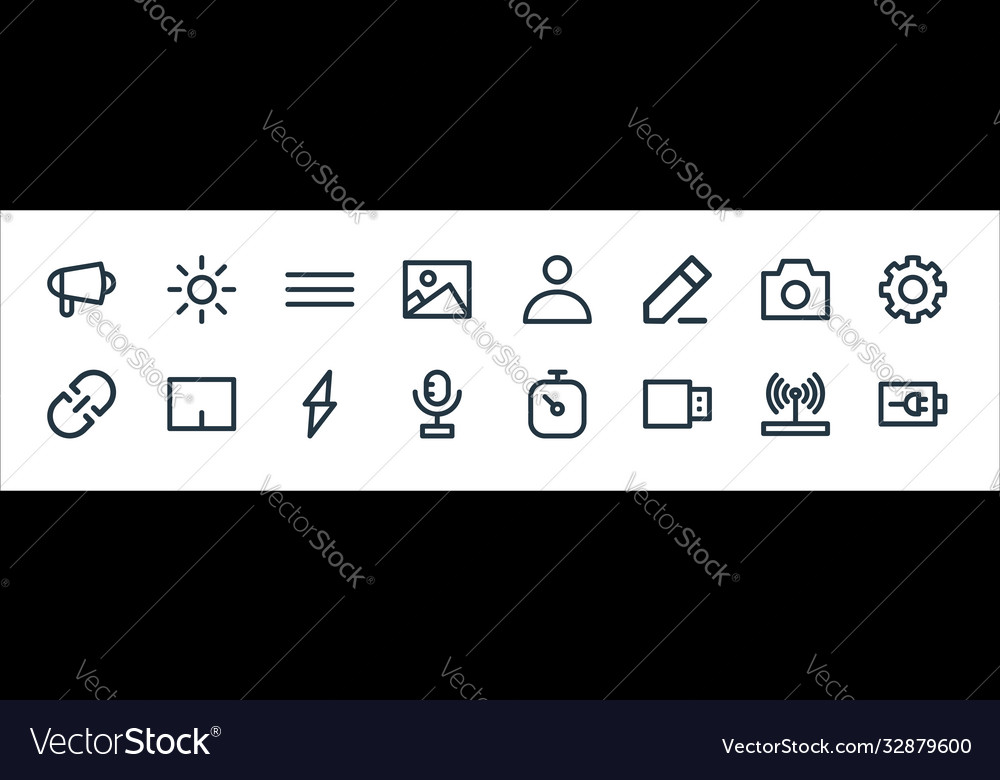 User Interface Line Icons Linear Set Quality Line Vector Image