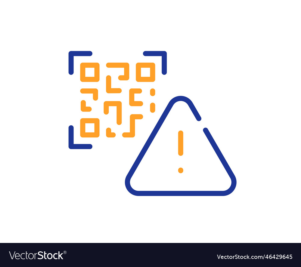 Qr Code Line Icon Scan Barcode Sign Royalty Free Vector