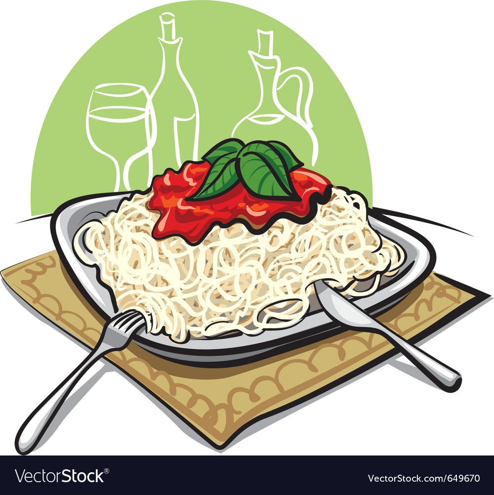 Spaghetti With Tomato Sauce Royalty Free Vector Image