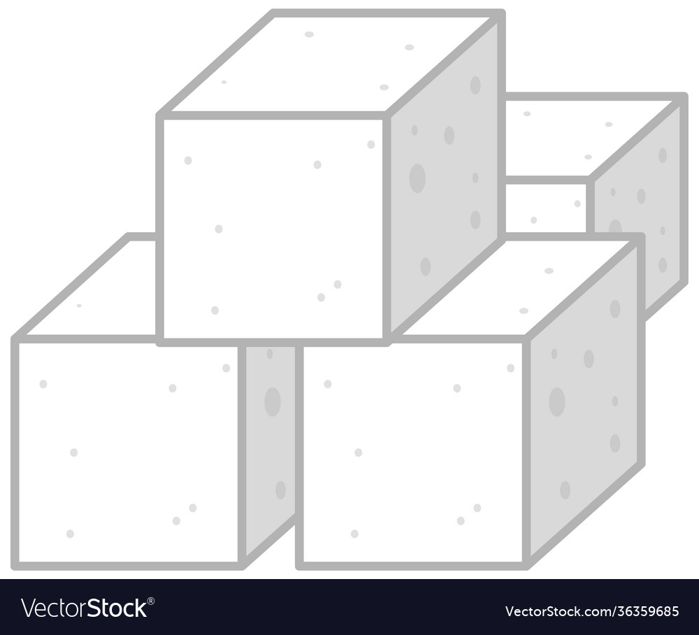 Sugar Cube On White Background Royalty Free Vector Image