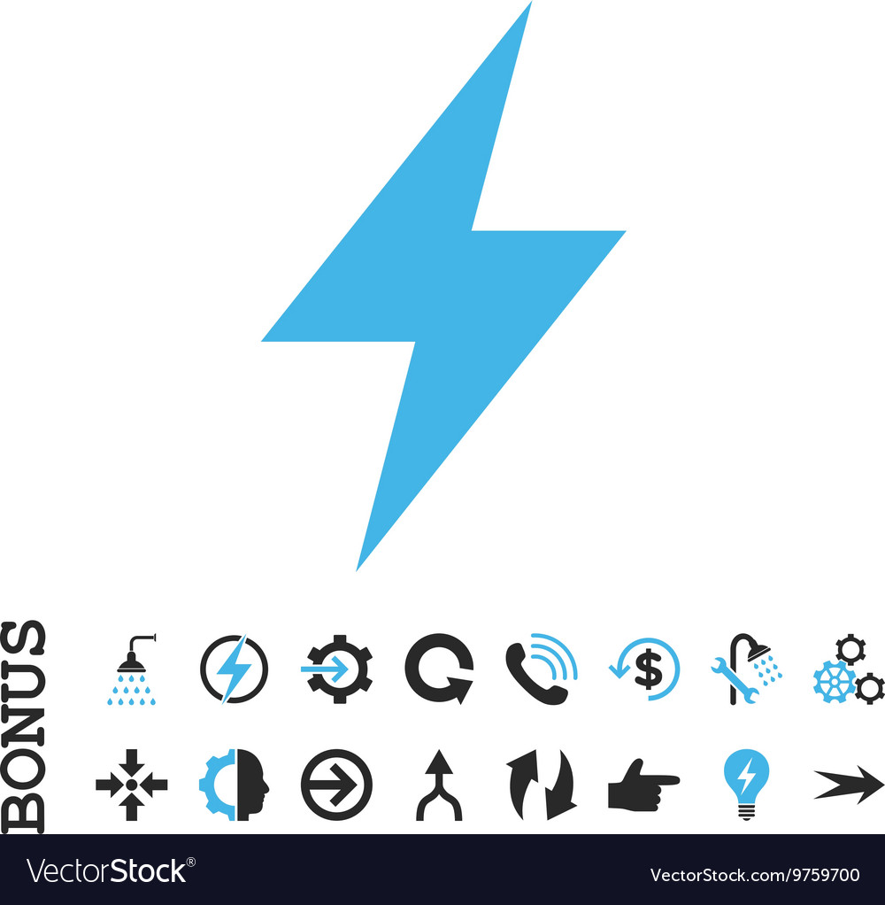 Electric Strike Flat Icon With Bonus Royalty Free Vector