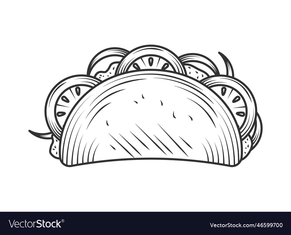 Gourmet Meal Mexican Taco Royalty Free Vector Image